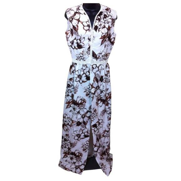 Vintage 1970s Disco Outfit, Vintage Lane Bryant Floral Overdress Size Medium - Picture 1 of 5